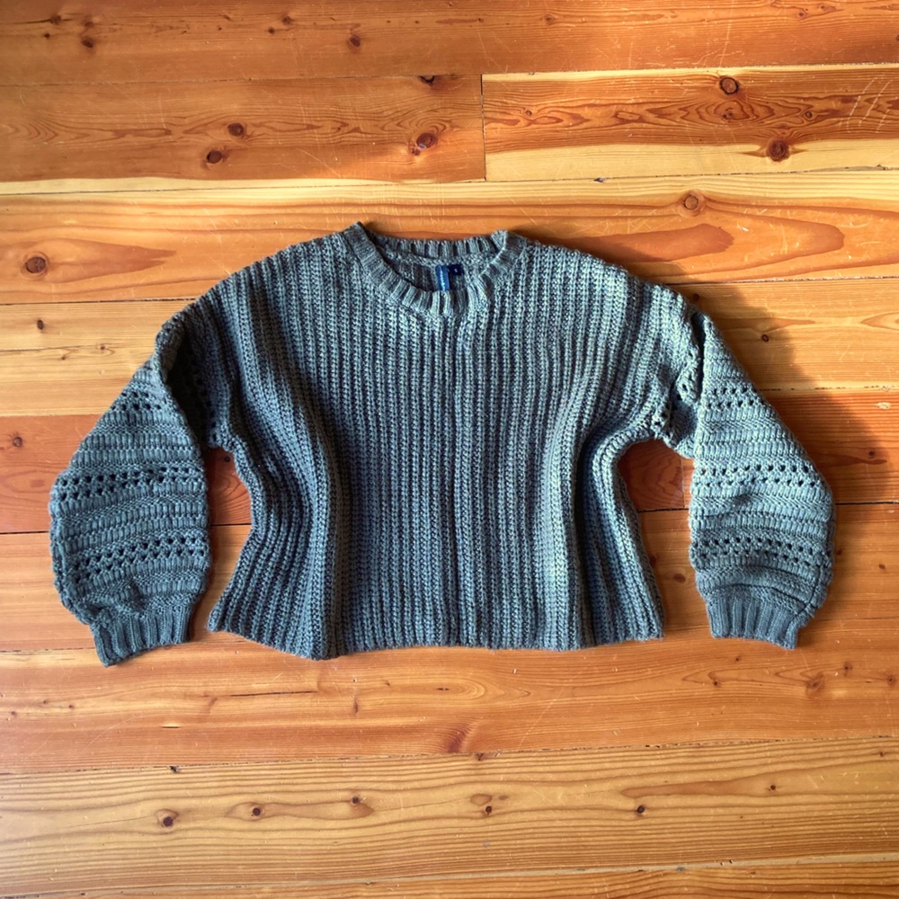 Chunky Knit Army Green Sweater